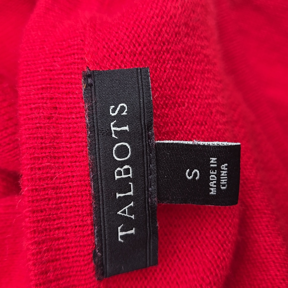 Talbots Vibrant Red Cardigan Sweater With Cashmere - Picture 10 of 11